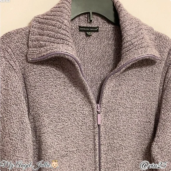 Carolyn Taylor Womens Turtleneck Knit Sweater Size XL Color Purple/Black - Picture 4 of 7